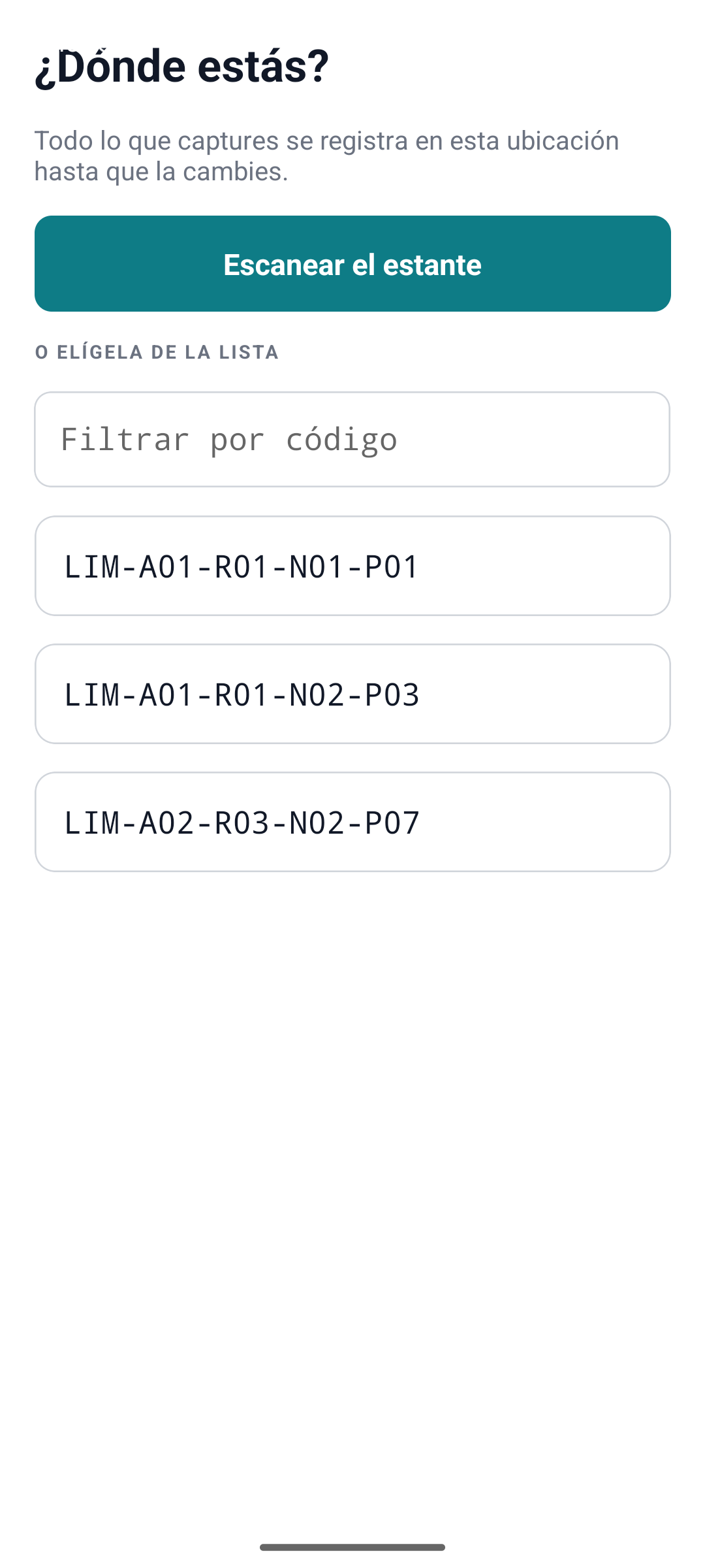 Elegir ubicación